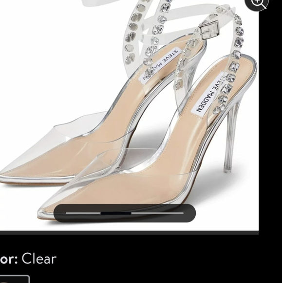 Steve Madden Clear Heels with Silver Accents - Picture 6 of 7